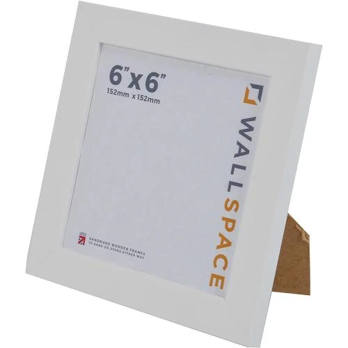 Cadre photo carré blanc, bois véritable, Wall Space - Vue principale