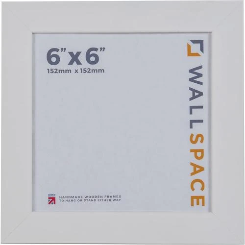 Détail de Cadre photo carré blanc, bois véritable, Wall Space