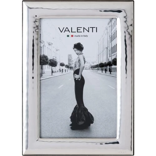 Cadre photo argent brillant martelé, cadeau mariage, anniversaire - Vue principale
