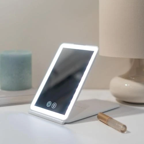 Zoom sur Flamingueo Miroir Coiffeuse LED 3 Modes Rechargeable
