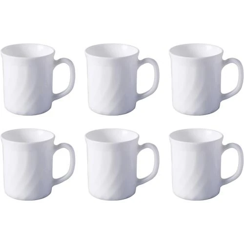 Tasses à café Luminarc Trianon, verre opale, blanc - Vue principale
