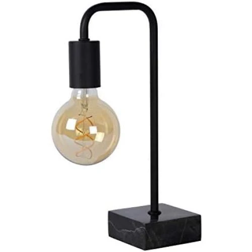 Détail de Lampe de table design noir, acier, E27, 40W, éclairage moderne