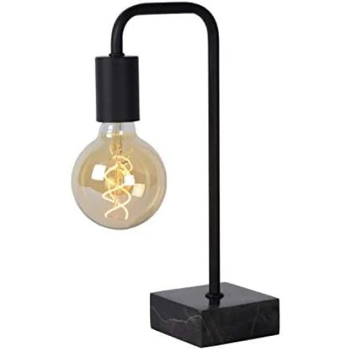 Lampe de table design noir, acier, E27, 40W, éclairage moderne - Vue principale