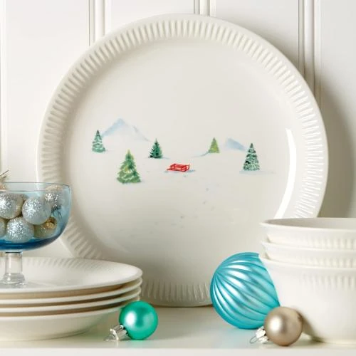 Zoom sur Assiettes porcelaine Lenox 893508 Profile Snow Day, Blanc