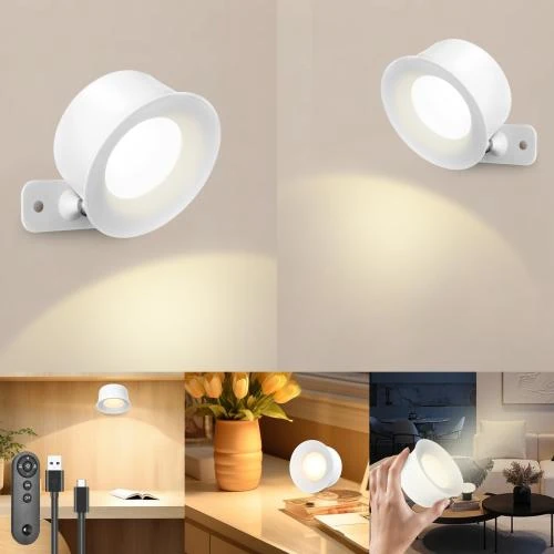 Lumières LED Intérieur, 2 Pièces, Télécommande, Blanc - Vue principale