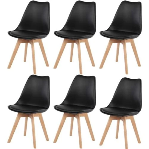 Chaises de Cuisine Dorafair, Bois, Rembourrées, Noires - Vue principale