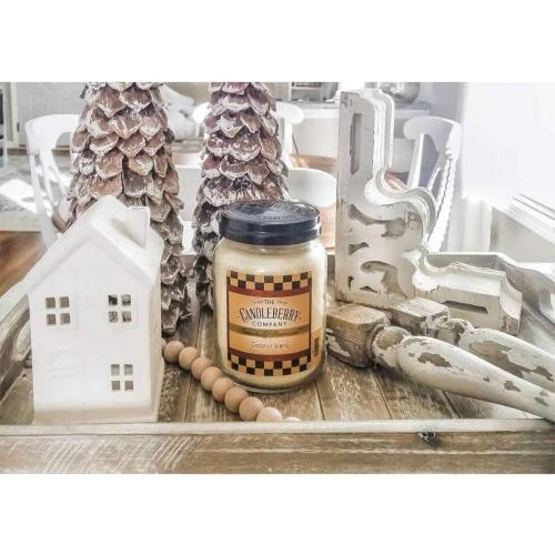 Zoom sur Bougie en pot Noix de Coco, The Candleberry Company