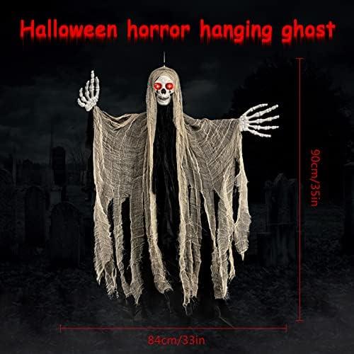 Présentation de Décorations Halloween, fantômes, squelettes, faucheuses, lumineux en situation