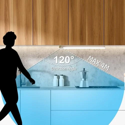 Zoom sur DA LIGHT Lampe LED sous meuble, détecteur mouvement, blanc neutre