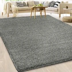 Tapis Shaggy Doux, Épais, Qualité Allemande, Gris