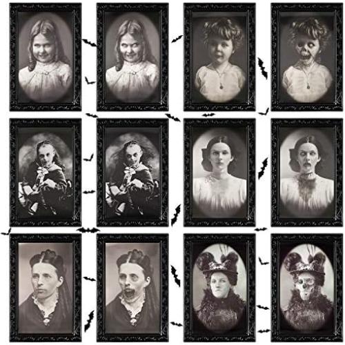 Présentation de Présentation Décorations Halloween 3D, Portraits Effrayants, Cadres Muraux