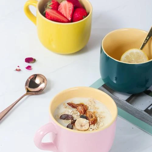 Détail de Tasse en céramique humoristique, soucoupe, cuillère, cadeau