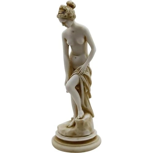 Statue femme nue grecque albâtre, Helene de Troy, Generique - Vue principale