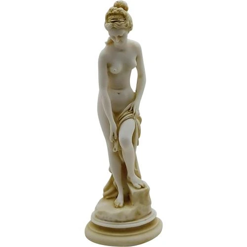 Détail de Statue femme nue grecque albâtre, Helene de Troy, Generique
