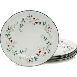 Pfaltzgraff Winterberry, Lot 4 Assiettes Plates, Décor Festif