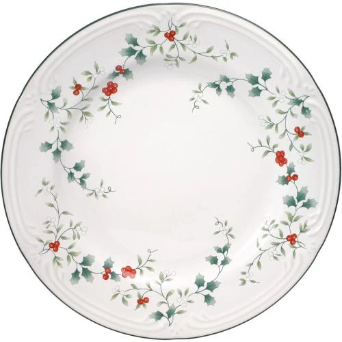 Détail de Pfaltzgraff Winterberry, Lot 4 Assiettes Plates, Décor Festif