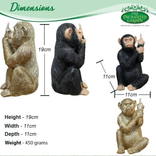 Zoom sur Figurine Singe Grossier Doré, The Enchanted Garden