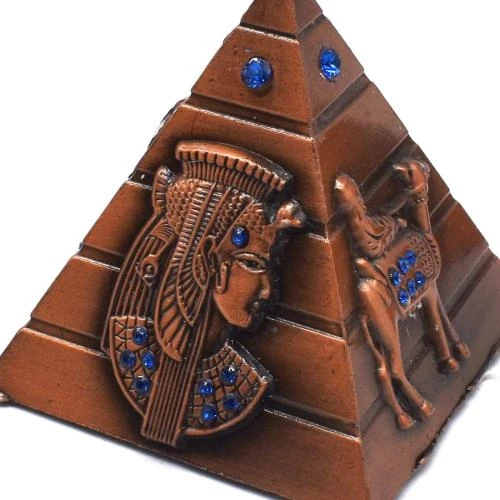 Zoom sur Figurines Pyramide Égyptienne Bronze Vintage, 3 Pièces