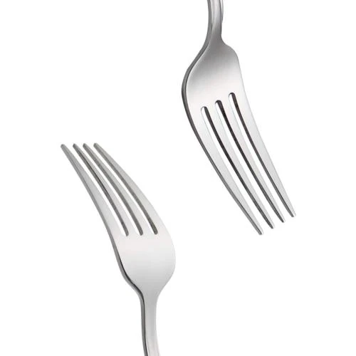 Zoom sur HISSF Fourchettes à salade inoxydable, 6 pièces, argenté