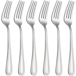 HISSF Fourchettes à salade inoxydable, 6 pièces, argenté