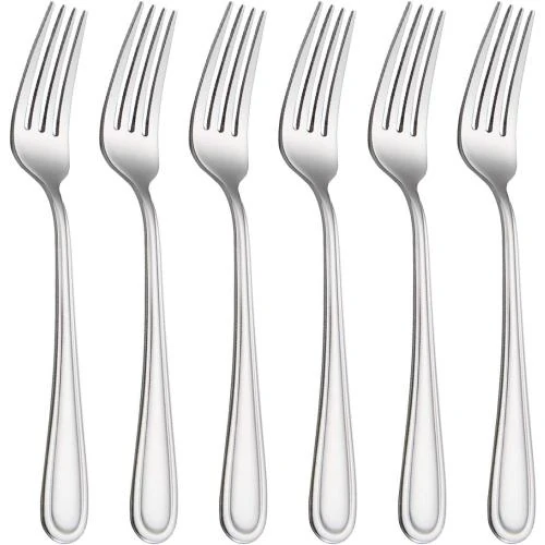 HISSF Fourchettes à salade inoxydable, 6 pièces, argenté - Vue principale