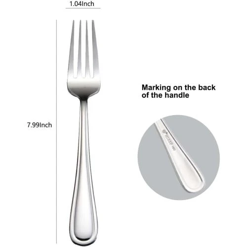 Détail de HISSF Fourchettes à salade inoxydable, 6 pièces, argenté