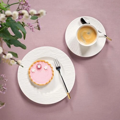 Zoom sur Assiettes petit déjeuner porcelaine Villeroy Boch, blanc, lot 6