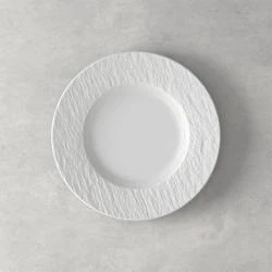 Assiettes petit déjeuner porcelaine Villeroy Boch, blanc, lot 6