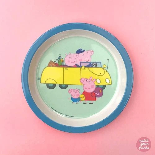 Détail de Assiette Bébé Peppa Pig, Bleu, Petit Jour Paris