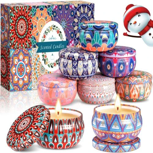 MULEVIP Bougie Parfumée, Ensemble Cadeau 8 Pièces, Soja - Vue principale