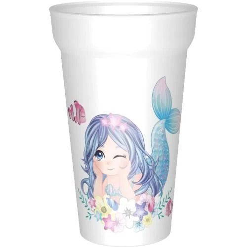 Ecolocup Gobelet Sirène Personnalisé Enfant Blanc 25cl - Vue principale