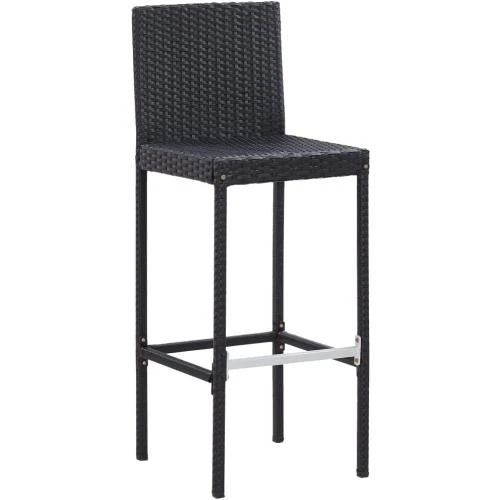 Zoom sur VidaXL Ensemble Bar 5 pcs Salon Jardin Résine Tressée Noir