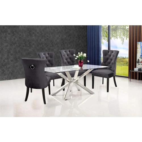 Détail de Chaise Salle à Manger Velours Meridian Furniture, Luxe