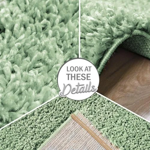 Détail de Tapis Poils Longs Shaggy Robuste pour Salon - Confort Luxueux