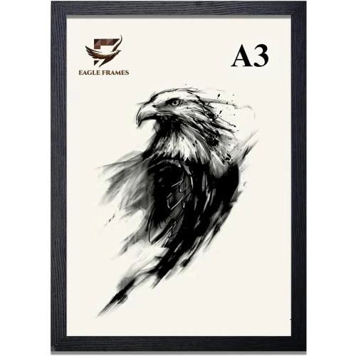 Cadre photo noir effet bois, Eagle Frames, qualité supérieure - Vue principale