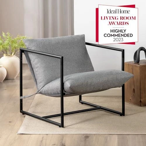Fauteuil suspendu ZINUS Aidan style moderne, gris clair rembourré flocons mousse - Vue principale