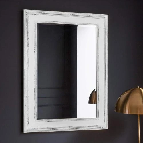 Zoom sur Miroir Mural Antique, Shabby Chic, Bois Massif, Vintage