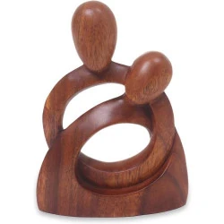 Sculpture romantique bois marron, Eternity of Love