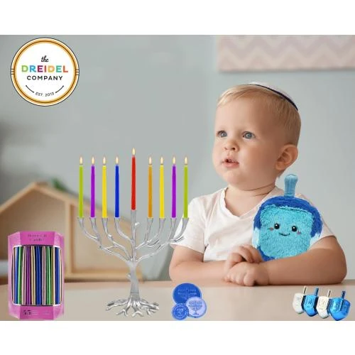 Détail de Bougies multicolores Chanouka, The Dreidel Company