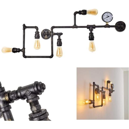Applique Kolyma métal rouille, lampe industrielle vintage - Vue principale