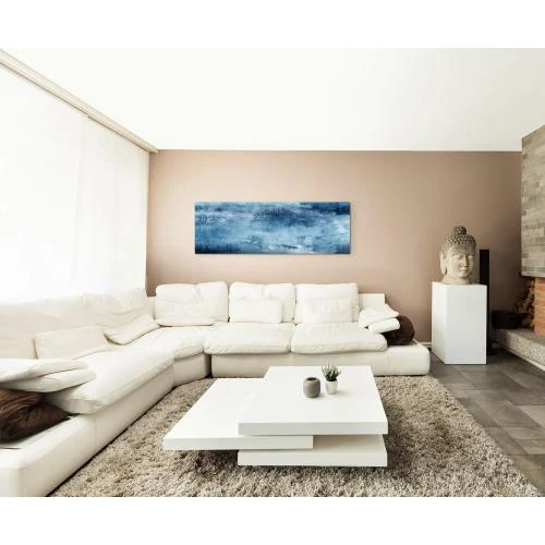 Zoom sur Tableau mural abstrait bleu pétrole Wallpaper Shop