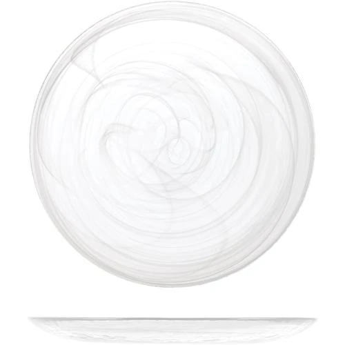 Détail de Set 6 assiettes fruits alabastre verre blanc
