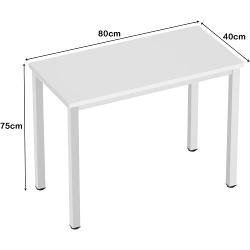 Zoom sur Bureau Ordinateur Blanc, Table Etude Informatique Moderne