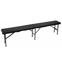 Perel Banc Pliant Noir, Résistant Intempéries, Aspect Rotin