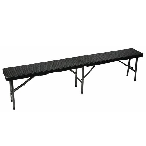 Perel Banc Pliant Noir, Résistant Intempéries, Aspect Rotin - Vue principale
