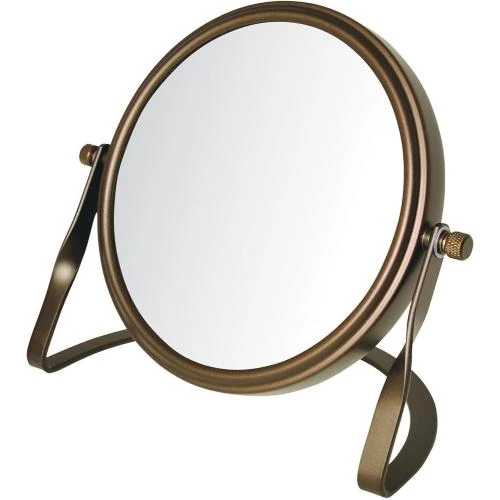 Miroir maquillage double face, grossissement, bronze - Vue principale