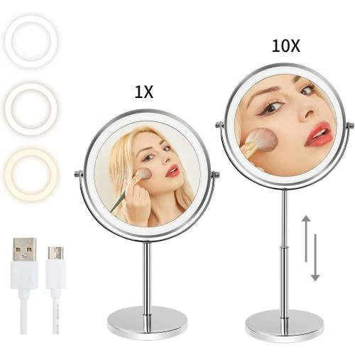 Détail de Miroir maquillage lumineux LEDeeLED, grossissant 1x 10x