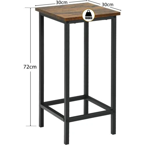 Zoom sur Tabourets de Bar Industriels Bois, Fer, Lot de 4