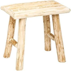 Tabouret en Bois Atmosphera Woody, Design Rustique, Confort et Élégance
