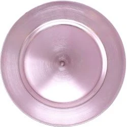 Assiettes de présentation aluminium, plastique épais, rose pale